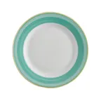 image of GET PA1603901424 6.5" Round Porcelain Plate Yellow Edge Scratch/Chip MW/DW Safe 380°F – Dozen