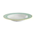 image of GET PA1603903912 Porcelain Pasta Bowl, 12" 18.8 Oz, Rimmed Yellow Edge, Microwave Safe - 1 Dozen
