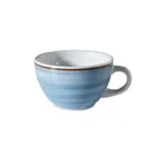 image of GET PA1604904424 Tea Cup, 8.8 Oz (5") Porcelain, Blue Corona Artisan, Rolled Edge Handle - 1 Dozen