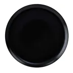 image of GET PA1941712812 11" Round Coupe Rim Plate, Porcelain, Black Reactive Glaze, Rolled Edge - Dozen