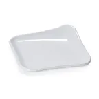 image of GET PP-44-W Osslo™ Plate, 4" x 4", Square, 1 Raised Corner, Melamine, White, Break-Resistant - 1 Dozen
