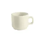 image of GET PP1100704324 Tea Cup, 7-4/5 Oz., 4-1/2", Rolled Edge, Stackable, Porcelain, Off White - 1 Dozen