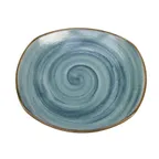 image of GET PP1604722612 10" Plate, Rolled Edge, Scratch-Resist Blue Porcelain, Oven Safe 380°F - 1 Dozen