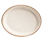 image of GET PP1605807712 Porcelain Platter, 11-3/4" x 9-2/3", Beige, Edge, Microwave Safe 380°F - 1 Dozen