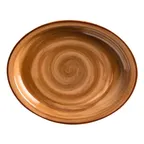 image of GET PP1606807712 Brown Porc. Oval Platter 11-3/4"x9-2/3" Narrow Rim/Rolled Edge Safe 380°F - Dozen