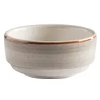 image of GET PP1607727324 - 4" Grey Porcelain Bowl, 3.8 oz, Round, Microwave/Dishwasher/Oven Safe, 1 Dozen