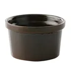 image of GET PP1942807224 Ramekin, 3.4 Oz., 3" Dia., Rolled Edge, Dark Brown Glaze Porcelain - 1 Dozen