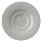 image of GET PP1944900324 Tea/Bouillon Saucer 6½" Dia Rolled Edge Porcelain Corona Moon Grey Glaze - 1 Dozen