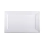 image of GET Q2-V1710-W Elite Serving Platter, 17.25"L x 10.5"W x 1.5"H, Rectangular Melamine White