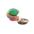 image of GET RB-860-BK Clipper Mill Basket, 10-1/2" Dia x 2-1/4" Deep, Black Polypropylene, 1 Dozen