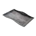 image of GET RFS401 Platter, 14.5"L x 10.2"W x 1.38"H, Rectangular Melamine, Weathered Pewter