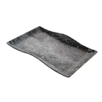 image of GET RFS403 Platter, 19.6"L x 14"W x 2"H, Large Rectangular Melamine, Weathered Pewter Gray