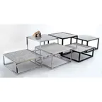 image of GET RISBLK-07 Levels™ Display Riser, 12" x 7"H, Square, Black, Powder Covered Iron, Fits Granite-112