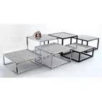 image of GET RISBLK-09 Levels Display Riser, 12" x 9" Square, Powder‑Coated Iron, Black, Fits GRANITE-112