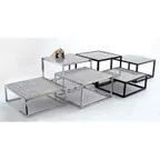 image of GET RISCR-07 Levels™ Display Riser, 12" x 7"H, Square, Chrome Plated, Metal - Fits Granite-112