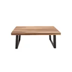 image of GET RISER-6-UR, 15-4/5"L x 8-3/10"W x 6"H, Rect Tan Wood/Metal, Legs, 10-19"W, 5-8"H, 1-2 Steps