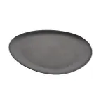 image of GET RIV221 Triangular Plate, 6-1/8" x 6-1/8", Two-Tone Stone Grey & Black, BPA-Free Melamine