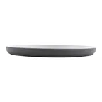 image of GET RP-2-9-WM/GRM Roca Dinner Plate, 9" Round, White/Gray Matte, Stackable Melamine, Dozen