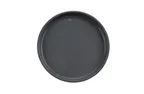 image of GET RP-5-GRS/BKM Roca Glazed Dinner Plate, 5" Round, Rim, Melamine, Gray Gloss/Black Matte - Dozen