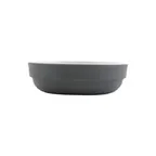image of GET RR-2-5-WM/GRM Roca Balance Monkey Dish, 4 Oz, White/Gray Matte Melamine, Stackable - 1 Dozen