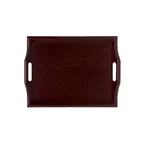 image of GET RST-1815-1-M Room Service Tray – 19" x 14-1/4", Plastic Wood Look, Mahogany, Dishwasher