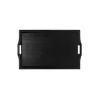 image of GET RST-2517-1-BK Room Service Tray 25" x 16" Rectangular Black Wood Look Plastic Dishwasher Safe