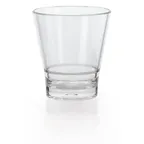 image of GET S-9-CL Revo Rocks Glass, 9 Oz., 3-1/3" Dia x 3-2/3" H, Clear, SAN, BPA Free, Stackable - Dozen