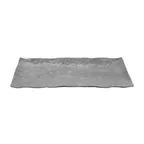 image of GET SB-1560-MNS Moonstone Appetizer Plate, 15-1/4" x 6-1/4" x 1-1/4", Black Rectangular Melamine, NSF