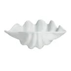 image of GET SC002-MOD Bugambilia Ceviche Shell, 10.1 oz., 8-1/2" L x 5-1/2" W, 3-1/2" deep, aluminum, white