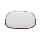 image of GET SCS-9-RM Rustic Mill™ Plate 9½" x 9½" Square Melamine Beige With Brown Speckles - 1 Dozen