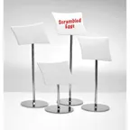 image of GET SGN-15 Stand, 8-1/2" Height, Chrome Plated Base, Ceramic Sign Menu Card Holder
