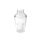 image of GET SH-175-1-CL 3-Piece 17-1/2 Oz Clear Plastic Cocktail Shaker Set - Dozen