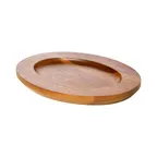 image of GET SKOV-16-BASE Heiss™ Underliner, 8.63" L x 6.63" W x 0.75", Wood Acacia, For 16 oz Oval Server
