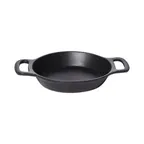 image of GET SKRO-14-ABK Heiss™ Server, 14 Oz., 6.03" Dia. x 1.09" H, Round, Black Cast Aluminum with Handles
