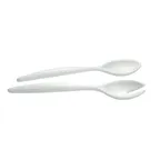 image of GET SS24-MOD Bugambilia Miami Salad Fork & Spoon Server Set, 13-1/2" Aluminum, 1 Oz. Smooth - Set