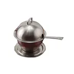 image of GET SSPARM-11 Clipper Mill Covered Bowl, 10 Oz., 4-1/2" Dia. X 5"H, Round, Stainless Steel Brushed