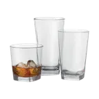 image of GET SW-1471-CL Cubed™ Beverage Glass, 12 Oz, Clear SAN Plastic, 3-1/8" Dia. x 4-4/5"H, 1 Dozen