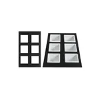 image of GET T0B19SB - Bugambilia® Single Tile, 21-11/16" x 13-1/4" Aluminum Finish, Sky Blue, Six Openings