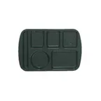 image of GET TL-151-HG - Green Melamine Tray 14-5/8"x9-3/4" 6 Left Break‑Resist Dishwasher‑Safe NSF - 1 Dozen