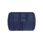 image of GET TL-151-NB - Blue Melamine Rectangular Tray 14-5/8"x9-3/4" 6C LH BR DW NSF - 1 Dozen
