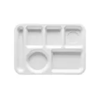 image of GET TL-152-PB School Tray, 13-3/4" x 9-7/8", 6-Compartment Left-Handed Rectangular ABS Blue - 1 Dozen