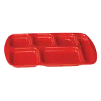 image of GET TL-152-RO Cafeteria Rectangular Tray, 13-3/4" x 9-7/8", 6 Compartments, ABS, Rio Orange - 1 Dozen