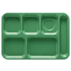 image of GET TR-152-GR School Tray, 14-3/8" x 9-7/8", Gray Rectangular, 6 Compartments, Melamine, - 1 Dozen