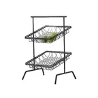 image of GET WB-105B Clipper Mill Pastry Basket, 12" x 4"H, Square, Iron, Black Powder Coated