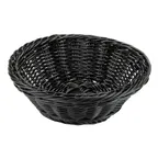 image of GET WB-1501-BK Clipper Mill Polyweave Basket, 9-1/2" Dia. x 3-1/2" H, Black Polypropylene