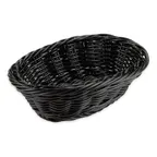 image of GET WB-1503-BK Clipper Mill Polyweave Basket, 9" x 6-3/4" x 2-1/2", Oval, Black, BPA‑Free Polypropylene