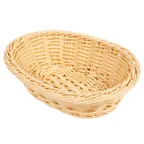 image of GET WB-1503-N Oval Polyweave Basket, 9" x 6-3/4" x 2-1/2", Natural Polypropylene Dishwasher Safe