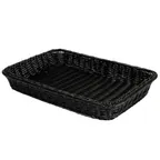 image of GET WB-1509-BK Polyweave Basket, 18" x 12-1/4" x 2-1/2"H, Rectangular, Polypropylene, Black