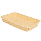 image of GET WB-1509-N Polyweave Basket 18" X 12-1/4" X 2-1/2"H Dishwasher Safe BPA-Free Polypropylene Natural
