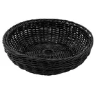 image of GET WB-1512-BK Polyweave Basket, 11-1/2" Dia. x 3-1/2"H, Black, Polypropylene, Break-Resistant